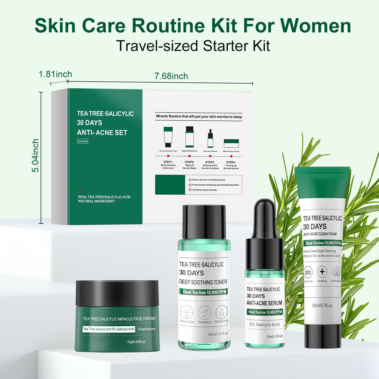 IREV kit arranged on bathroom shelf showing an easy daily routine benefit