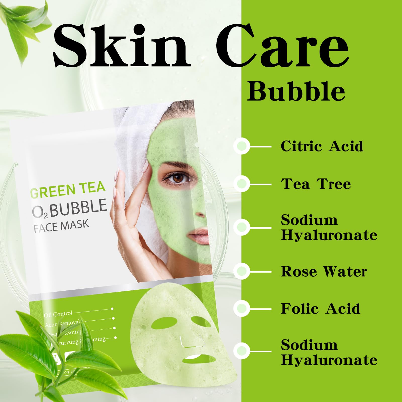 IREV mask applied on model face illustrating easy 10–15 minute at-home use