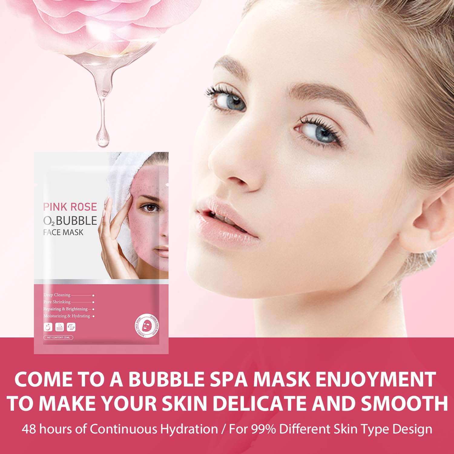 IREV hands applying sheet mask showing simple at-home use benefit