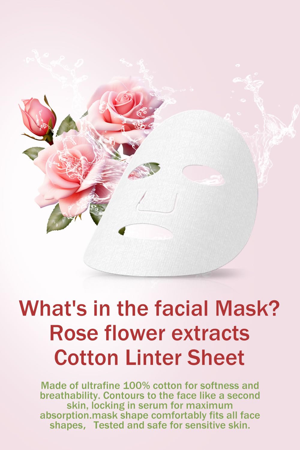 IREV pack laid out to show ten individual masks and included information
