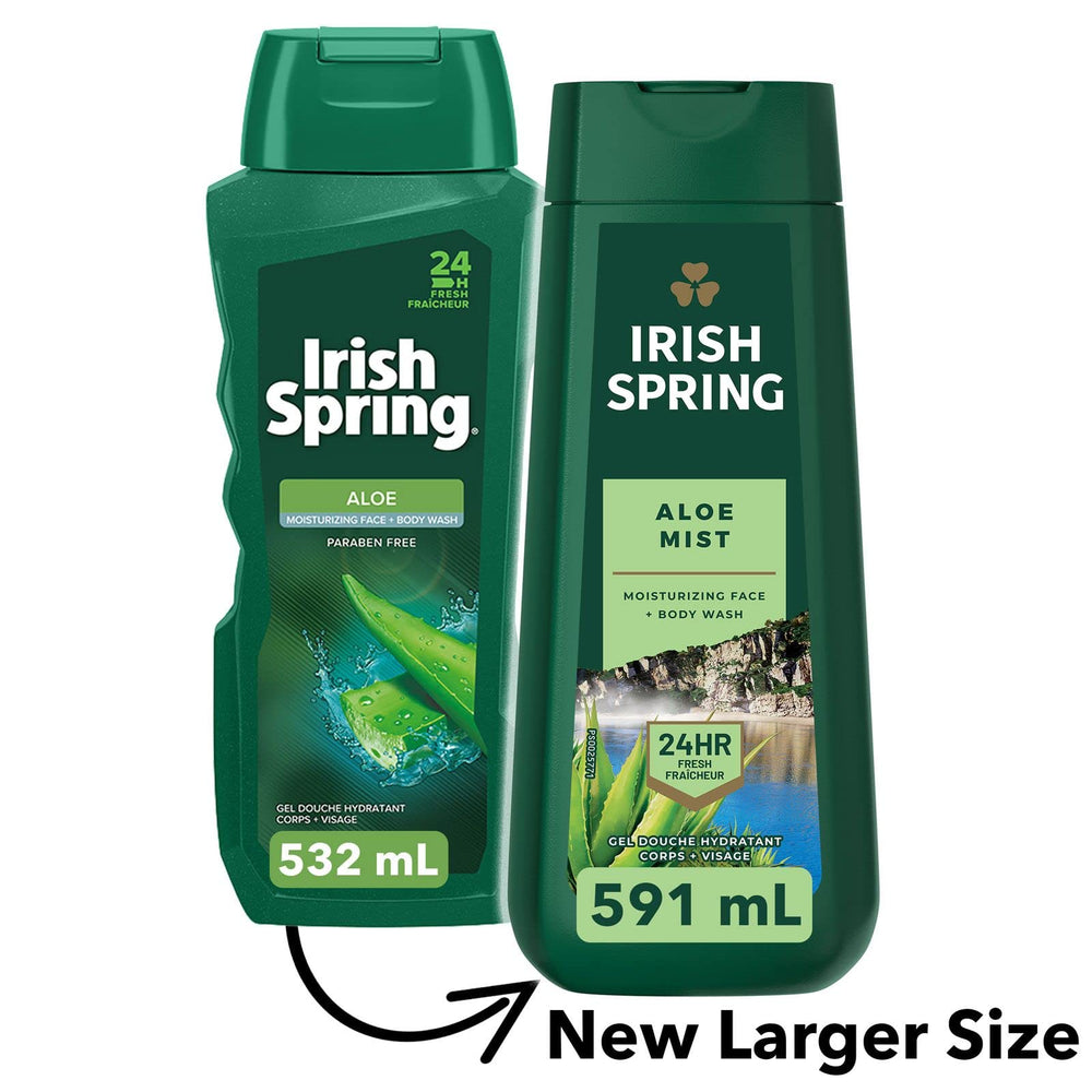 irish spring back label close-up with ingredients and directions visible for clear usage information