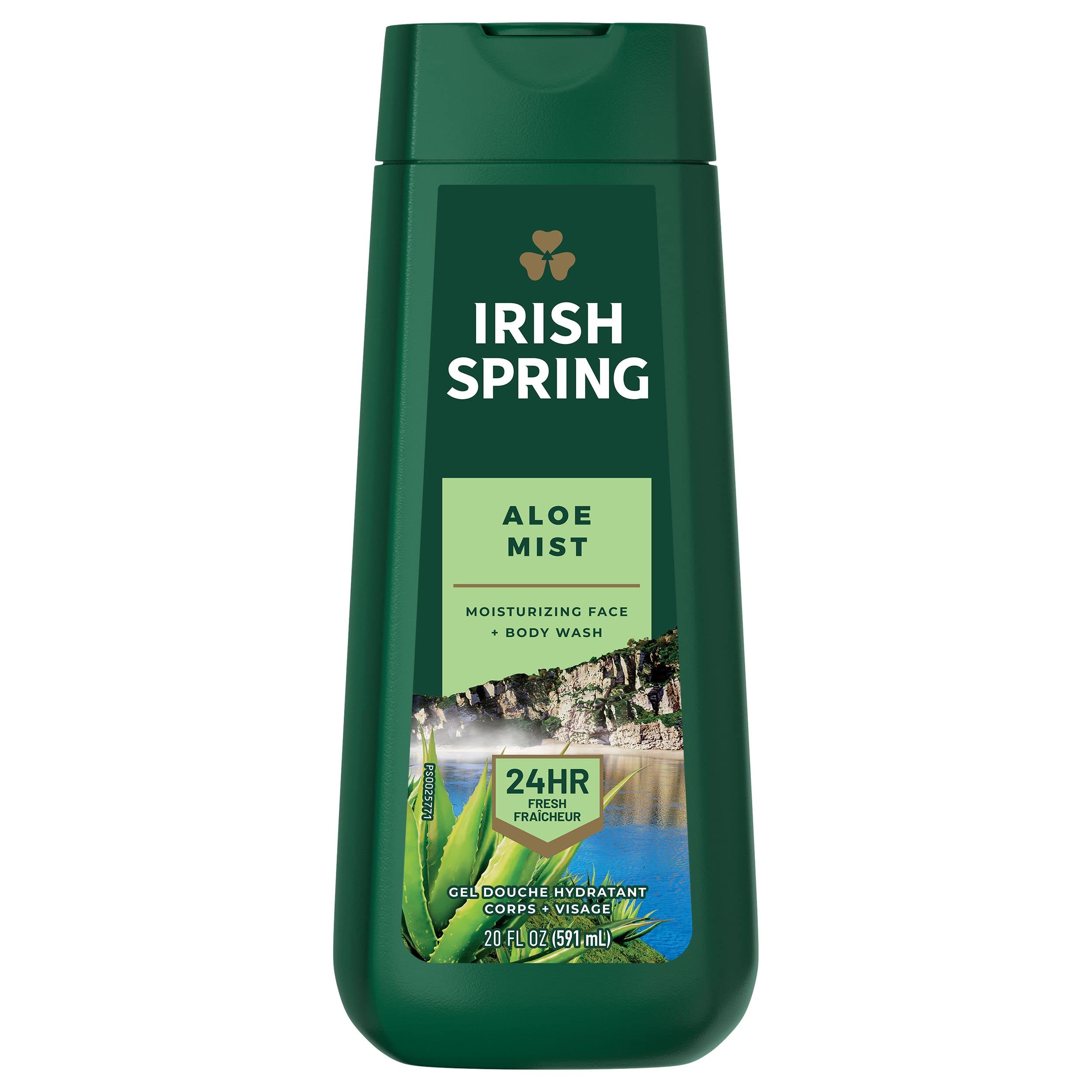 irish spring front packaging showing 591 mL bottle and label for easy identification and value