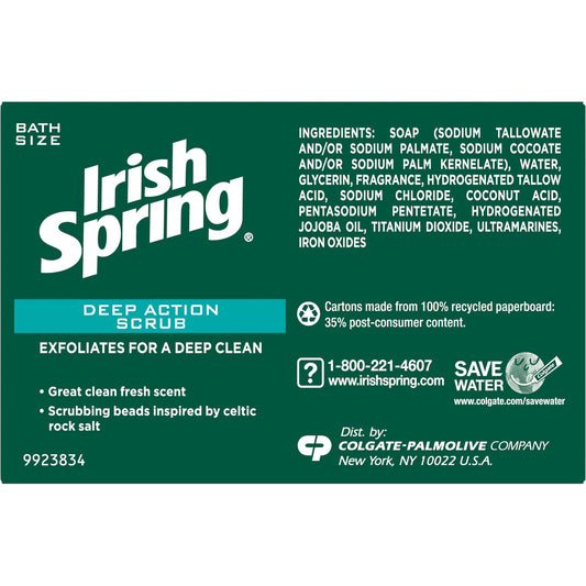 Irish Spring close-up of scrub texture revealing exfoliating particles for smoother skin