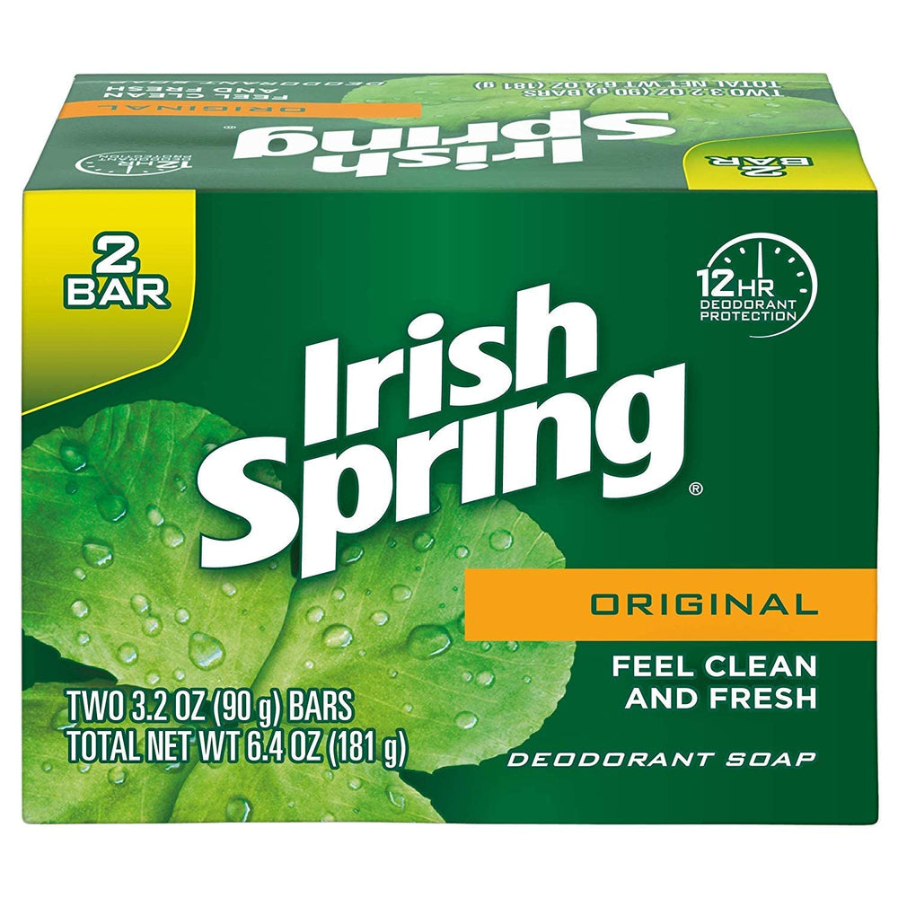 Irish Spring front packaging showing fresh scent and pack benefits