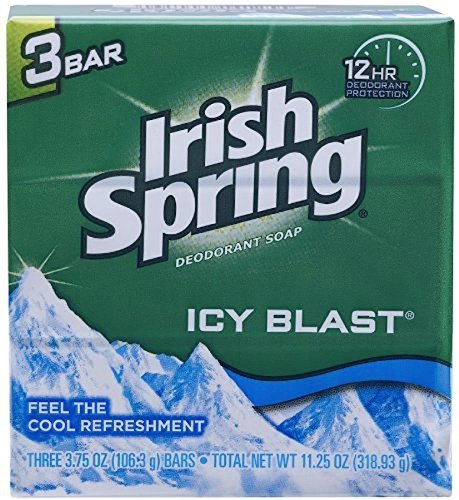 Irish Spring Icy Blast close-up of a single bar texture, highlighting firm grip and lather
