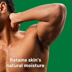 Irish Spring in-shower use with lather, illustrating invigorating cleansing action