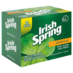 Irish Spring bar close-up highlighting smooth finish and easy lather