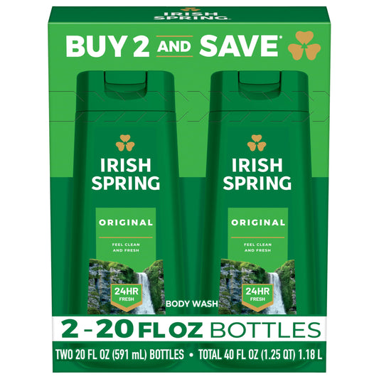 Irish Spring front label showing product name and scent benefit