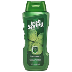 Irish Spring bottle front packaging showing crisp original scent and size