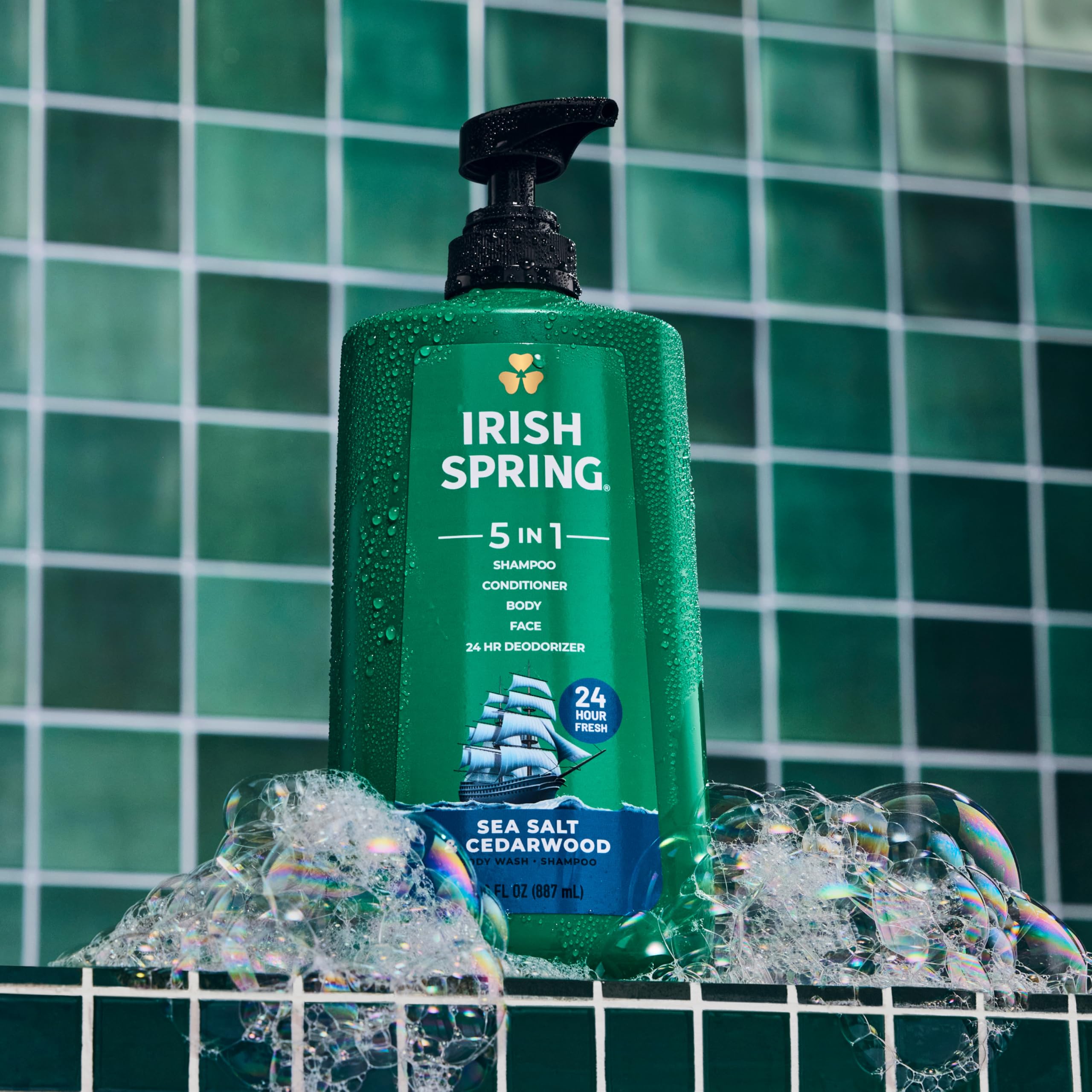 Irish Spring close-up of creamy lather texture demonstrating moisturizing cleanse benefit