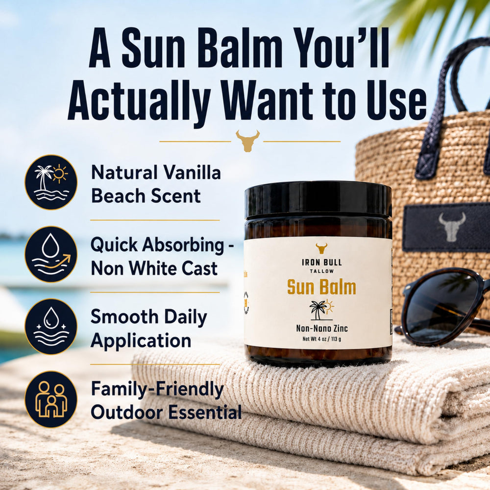 Iron Bull Tallow used by family outdoors offering gentle mineral coverage