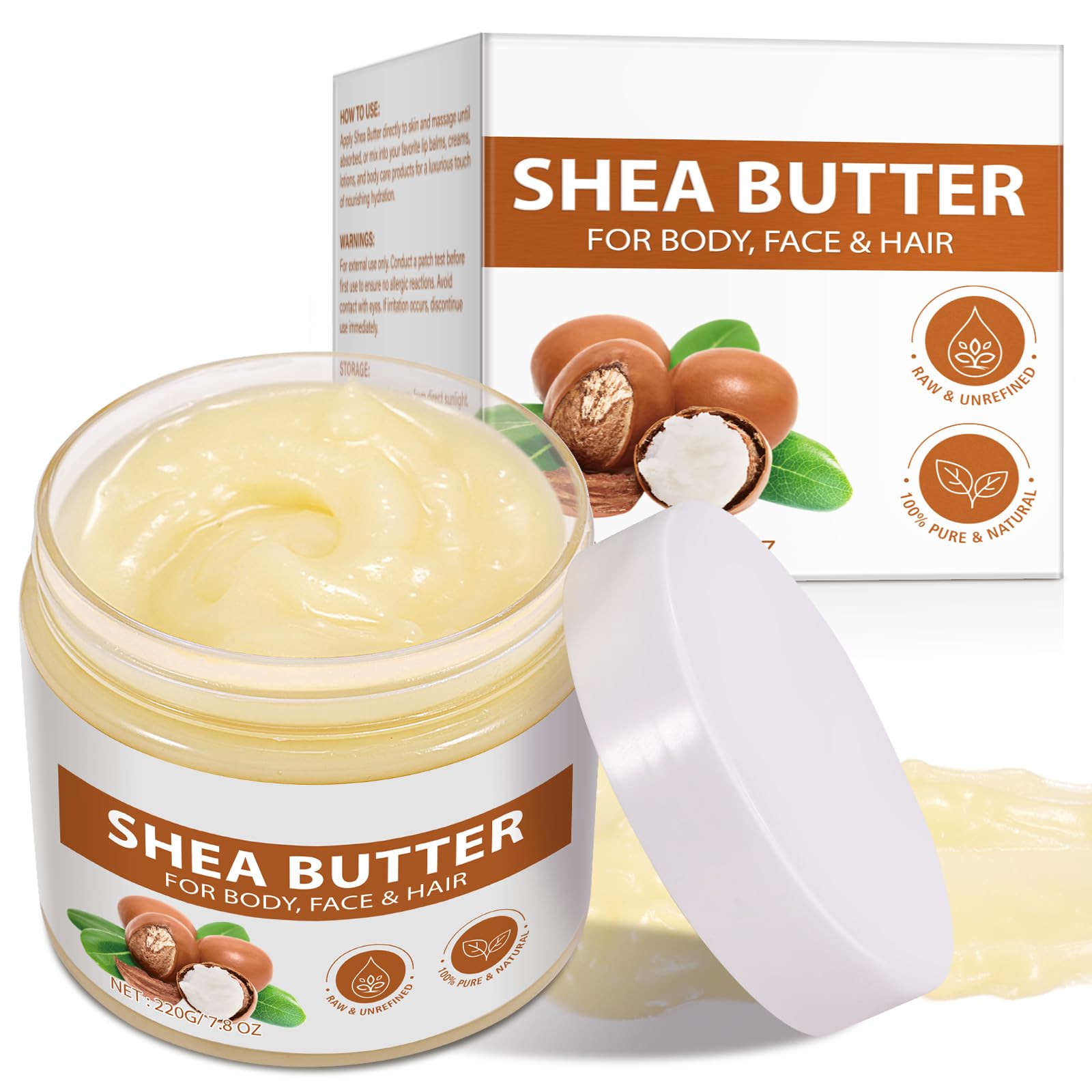 IRSRDOQU jar front view showing pure shea butter benefits