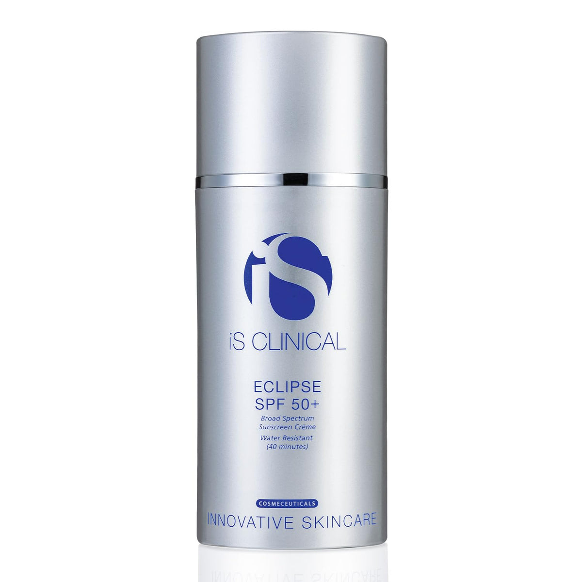 iS CLINICAL front packaging showing SPF 50+ protection and matte finish