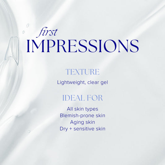 iS CLINICAL gel texture close-up illustrating lightweight non‑stripping feel