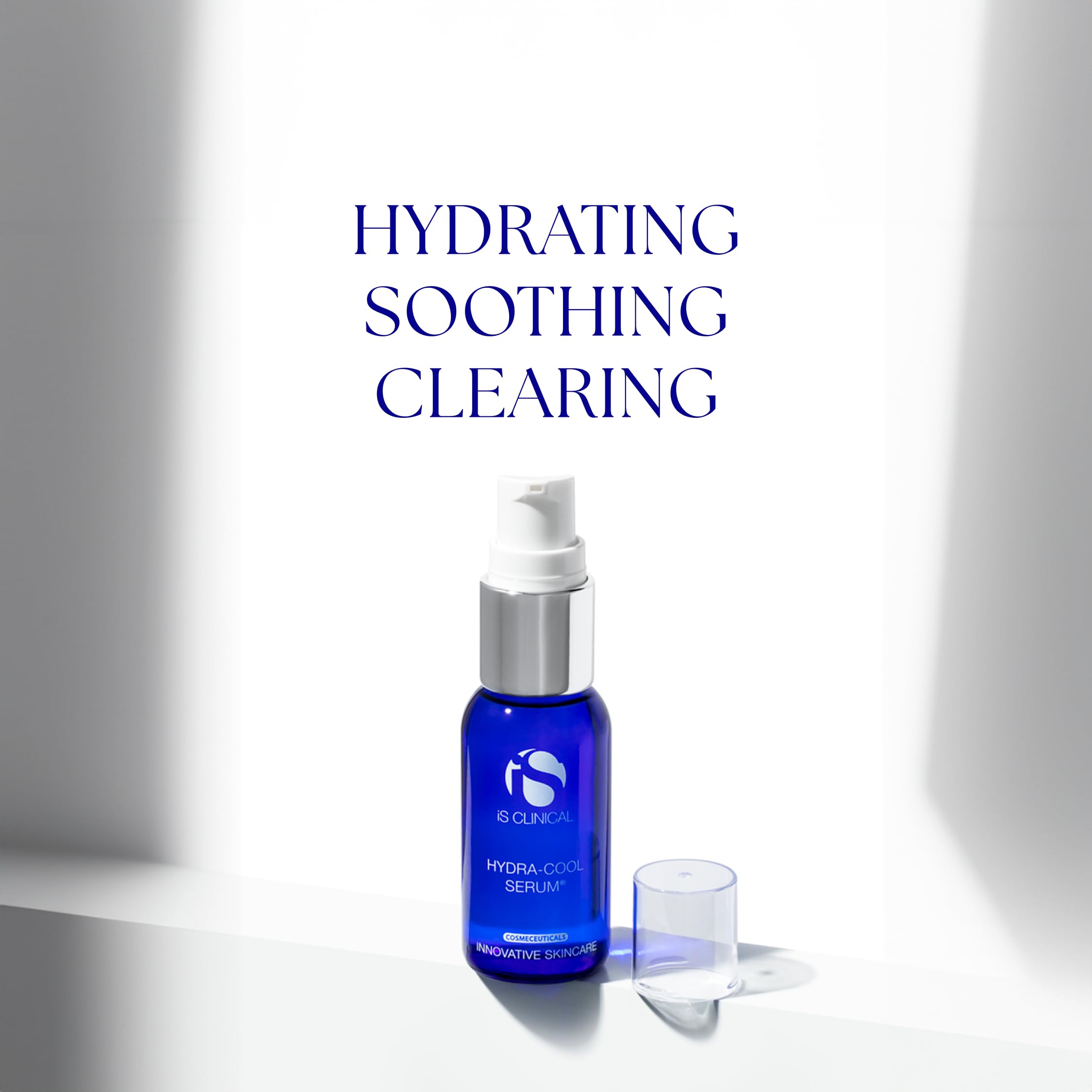 iS CLINICAL serum texture drops on surface showing fast-absorbing finish
