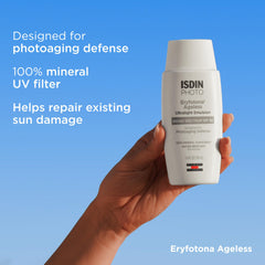ISDIN Eryfotona Ageless tinted swatch blending into skin for even tone benefit