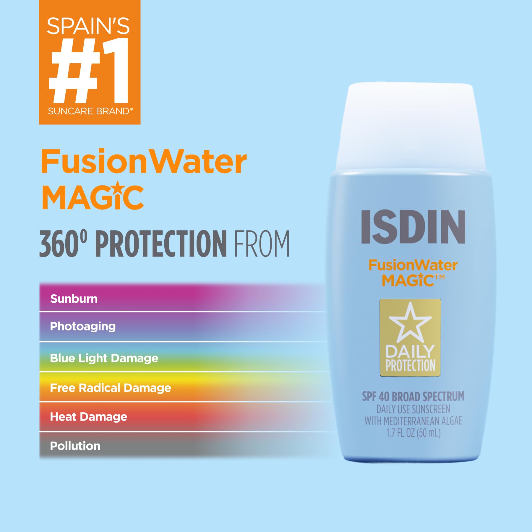 ISDIN pump dispensing a pea-sized amount for easy, mess-free application
