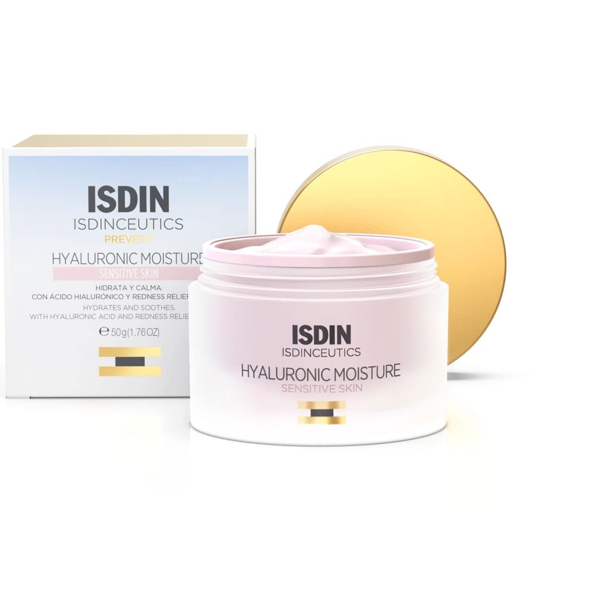 ISDIN bottle front packaging showing label and size, highlighting gentle formulation benefits