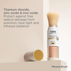 ISDIN ingredients label closeup highlighting mineral filters and formulation
