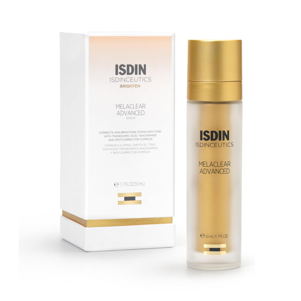 ISDIN Melaclear front bottle showing clean labeling and benefit