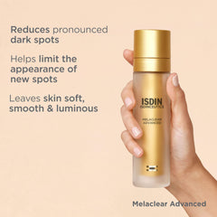 ISDIN Melaclear ingredient label highlighting tranexamic acid and niacinamide