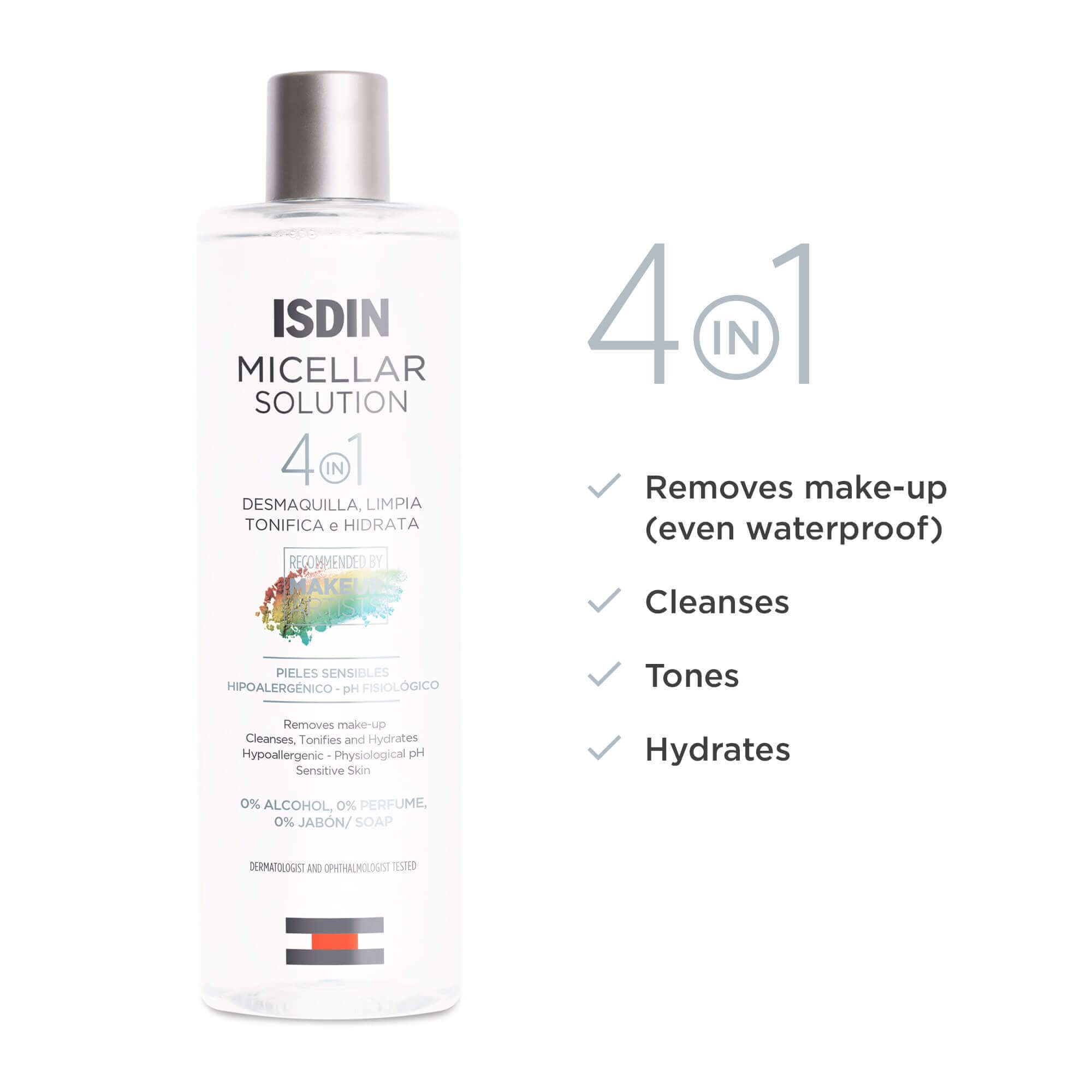 ISDIN technology graphic highlighting micellar formula’s skin-friendly benefit