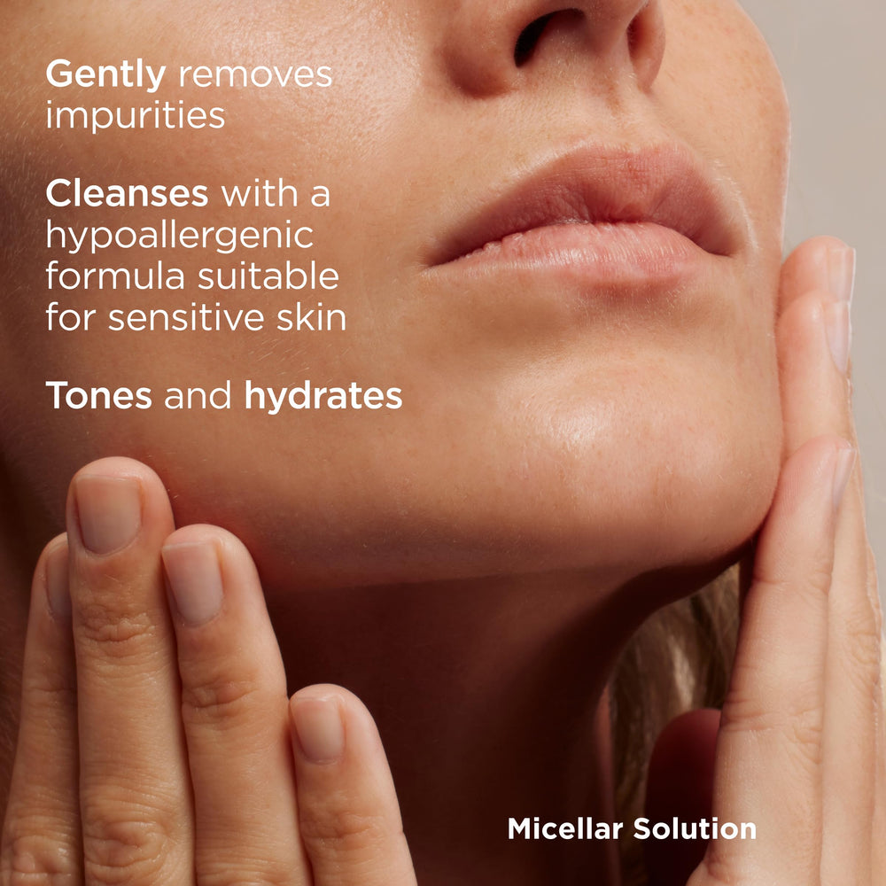 ISDIN micelles close-up illustrating gentle cleansing action and hydration