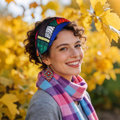 Ishua four headband patterns arranged flat demonstrating color coordination and outfit matching