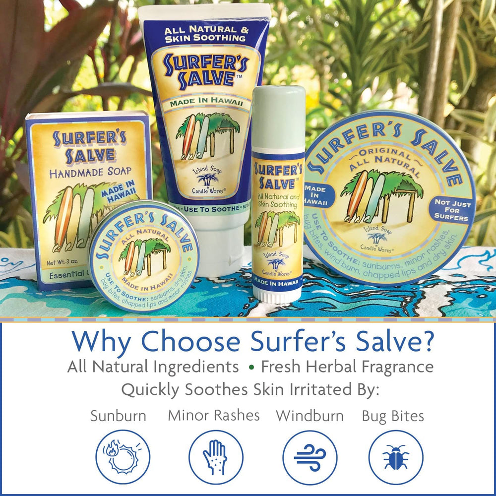 Island Soap & Candle Works tin inside travel kit showing pocket-ready convenience benefit