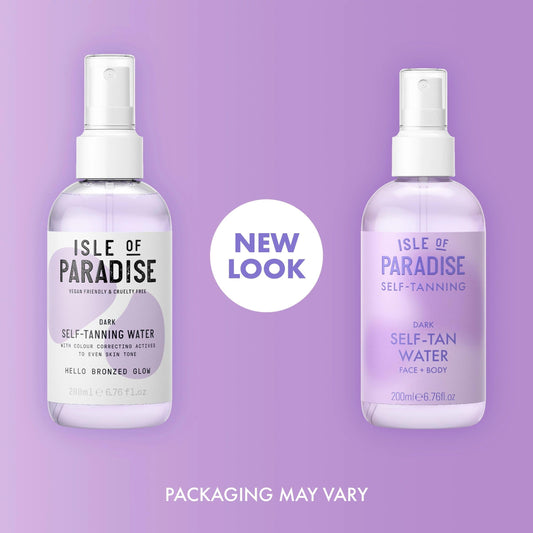 Isle of Paradise spray mist in action over arm, even coverage and quick-absorbing benefit