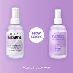 Isle of Paradise spray mist in action over arm, even coverage and quick-absorbing benefit