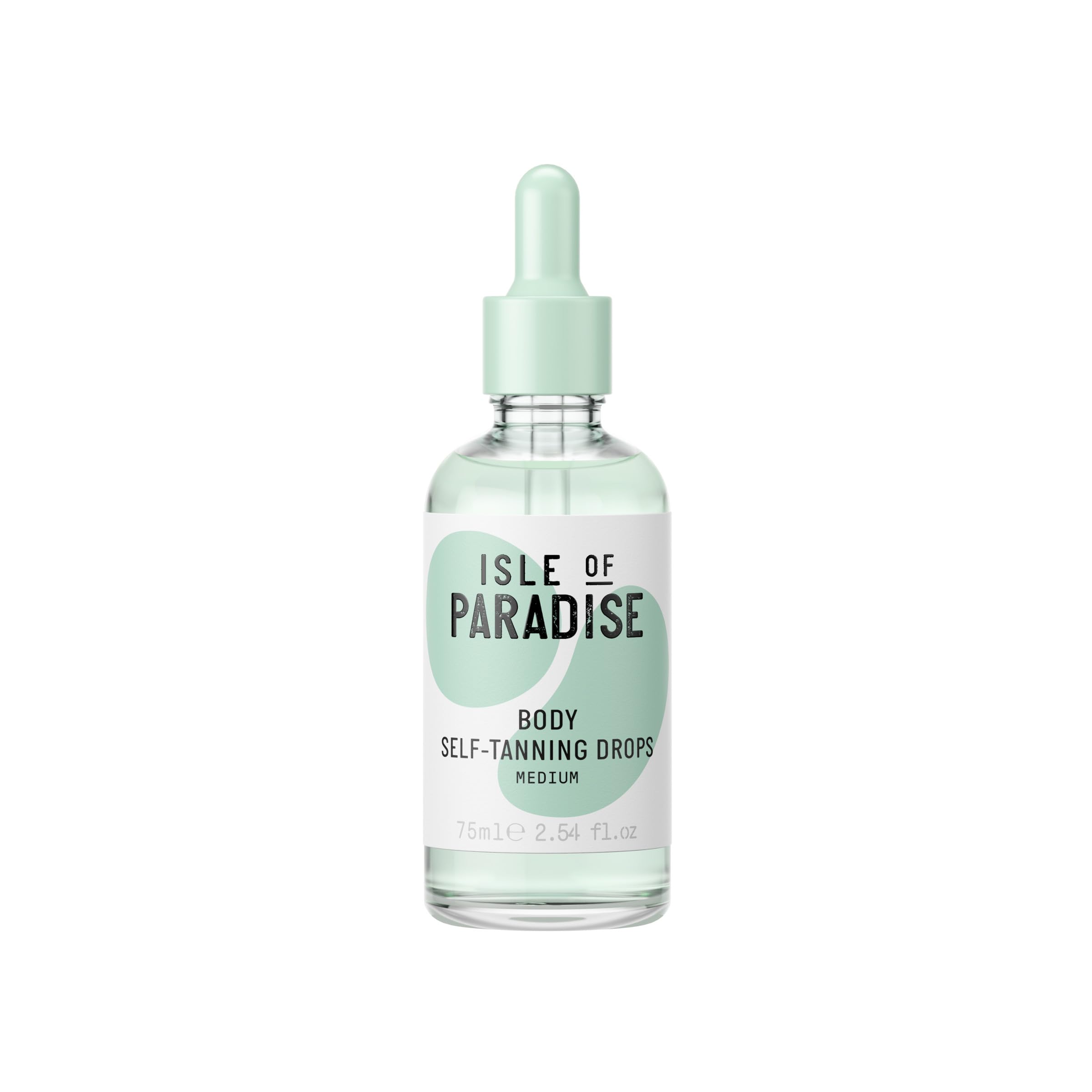 Isle of Paradise drops front packaging showing medium shade and benefits