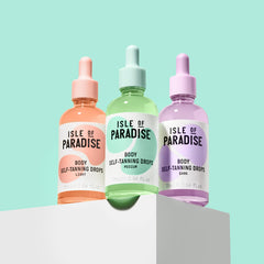 Isle of Paradise drops in bathroom routine scene showing everyday skincare integration