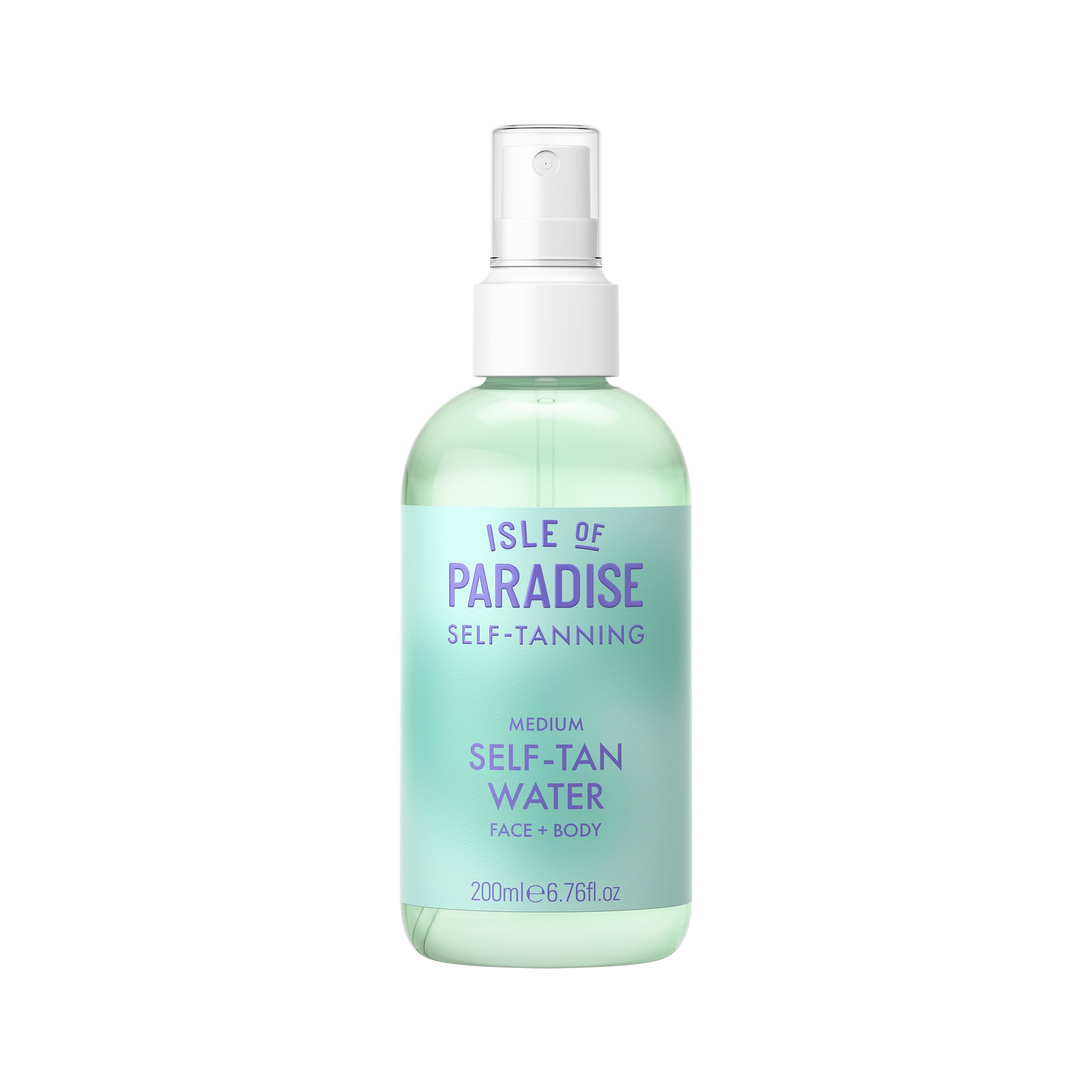 Isle of Paradise front bottle shot showing clear vegan tan benefits