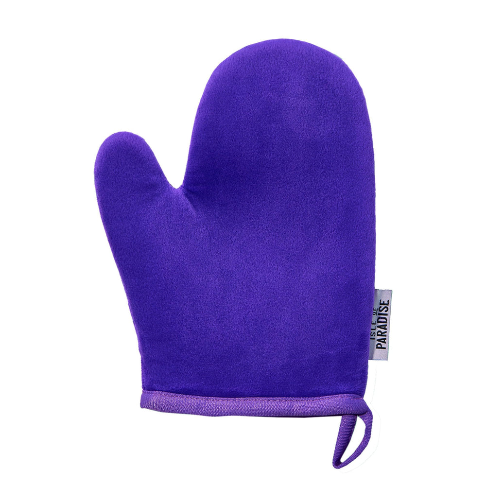 Isle of Paradise mitt front view showing soft double-sided fabric and clean finish