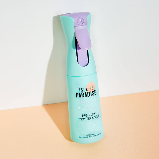 Isle of Paradise nozzle close-up highlighting fine-mist output for even self-tan application