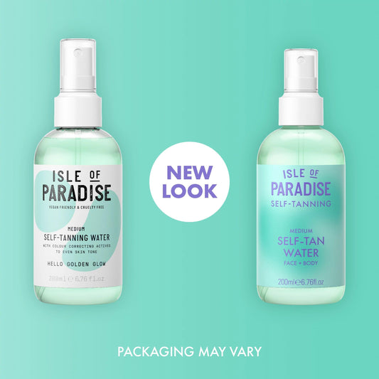 Isle of Paradise mist spray in motion for quick, even application