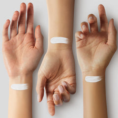 IS'MINE swatch on hand illustrating coverage and buildable opacity for precise use