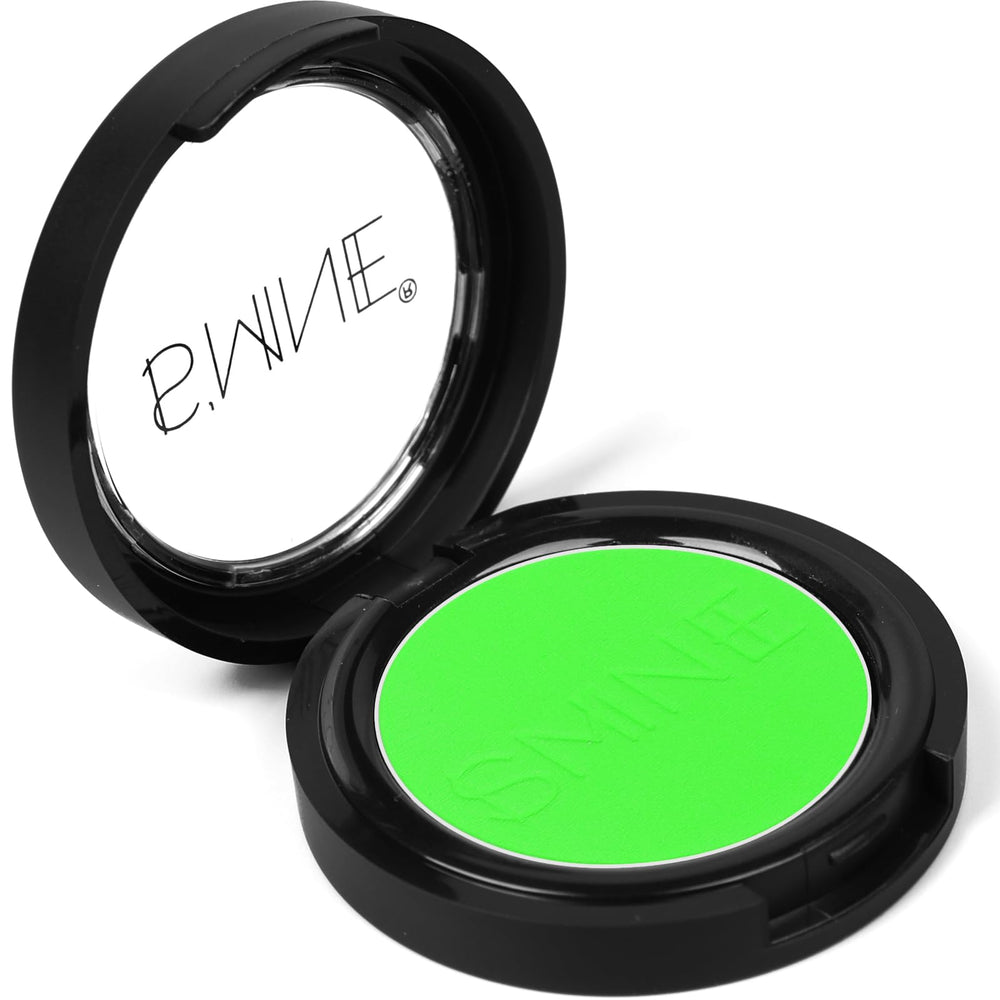 IS'MINE eye makeup in use showcasing bold green matte for versatile looks