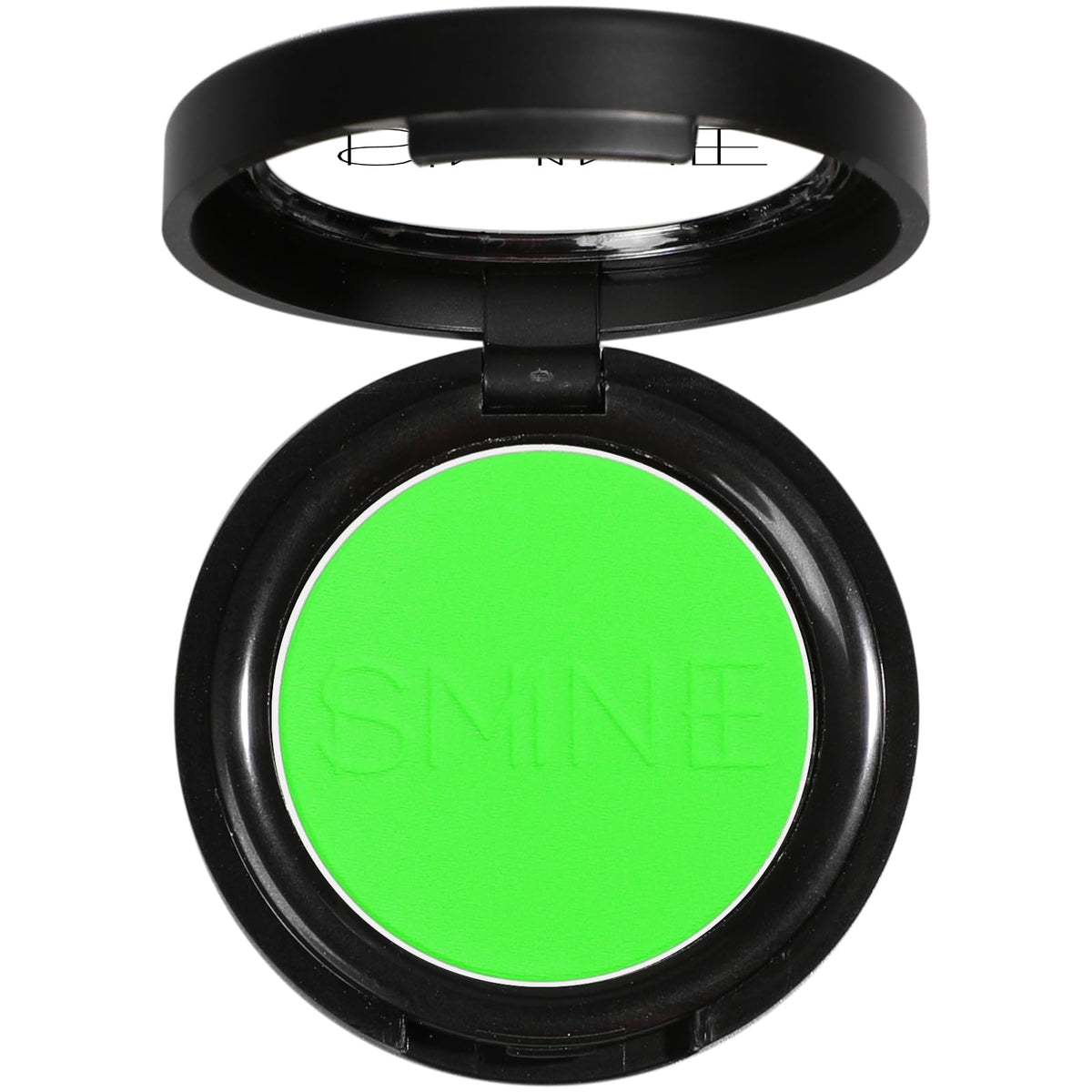 IS'MINE front compact showing green matte pan and clear branding for easy selection