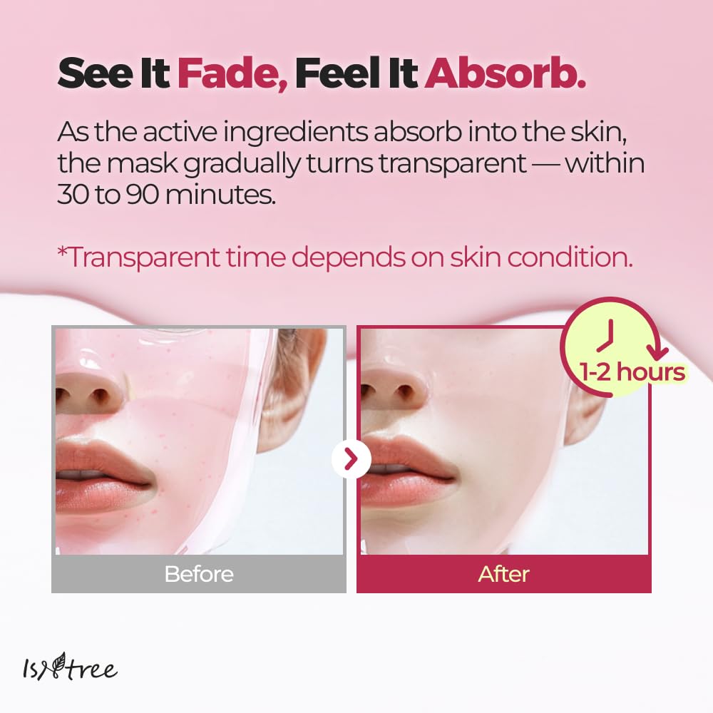 IsNtree model wearing gel mask demonstrating snug fit and soothing effect