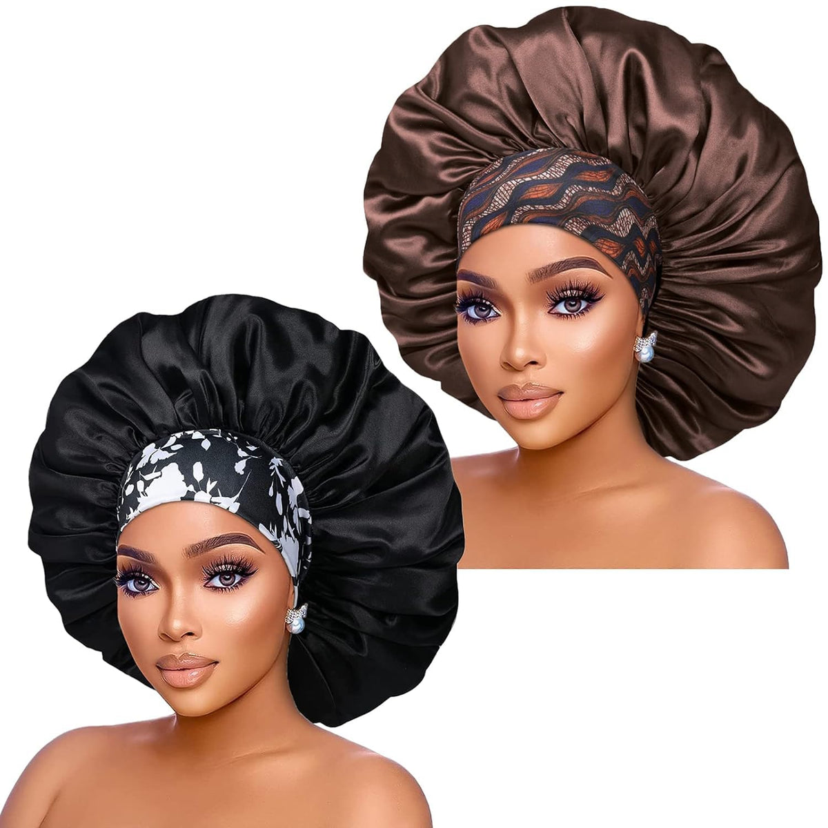 Isshin Beauty bonnet front view showing black and coffee colors and easy rotation