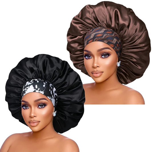 Isshin Beauty bonnet front view showing black and coffee colors and easy rotation