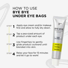 IT Cosmetics before and after under-eye split image demonstrating visible smoothing