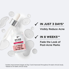IT Cosmetics ingredient label close-up showing acids and postbiotic ferment benefits