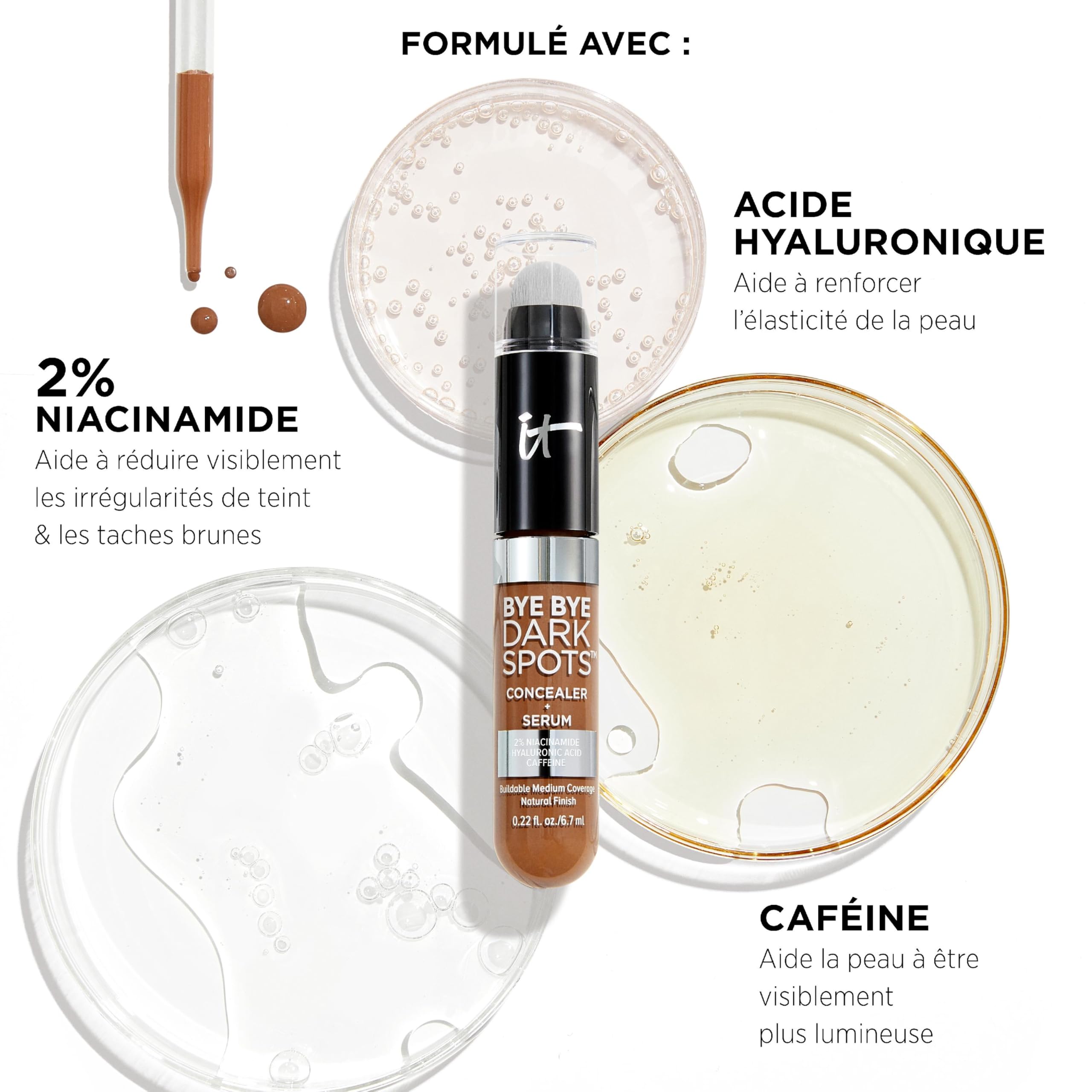 IT Cosmetics concealer texture swatch showing smooth, blendable finish