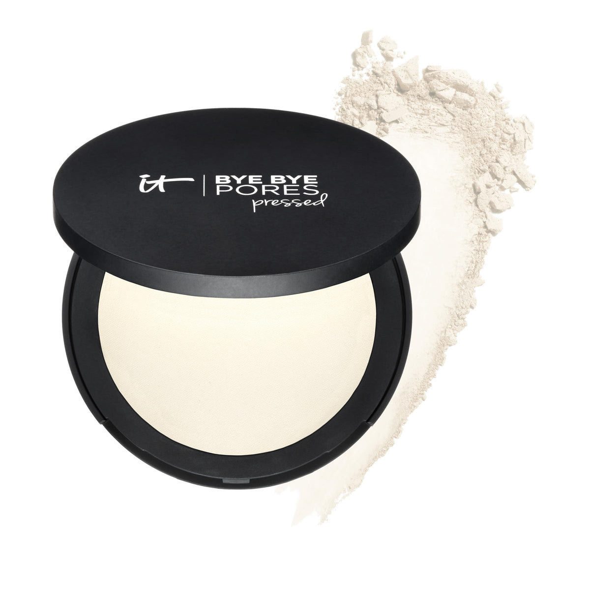 IT Cosmetics compact front showing sleek packaging and travel-ready convenience