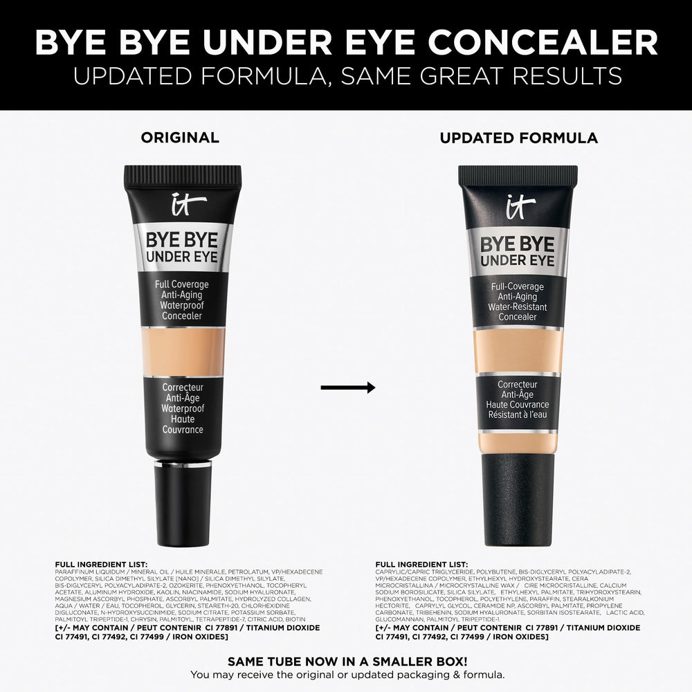 IT Cosmetics on bathroom vanity styled scene showing everyday use and routine compatibility