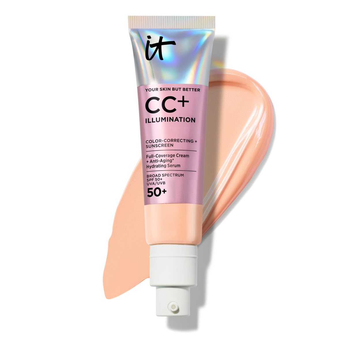 IT Cosmetics front packaging showing product and SPF 50+ protection benefits