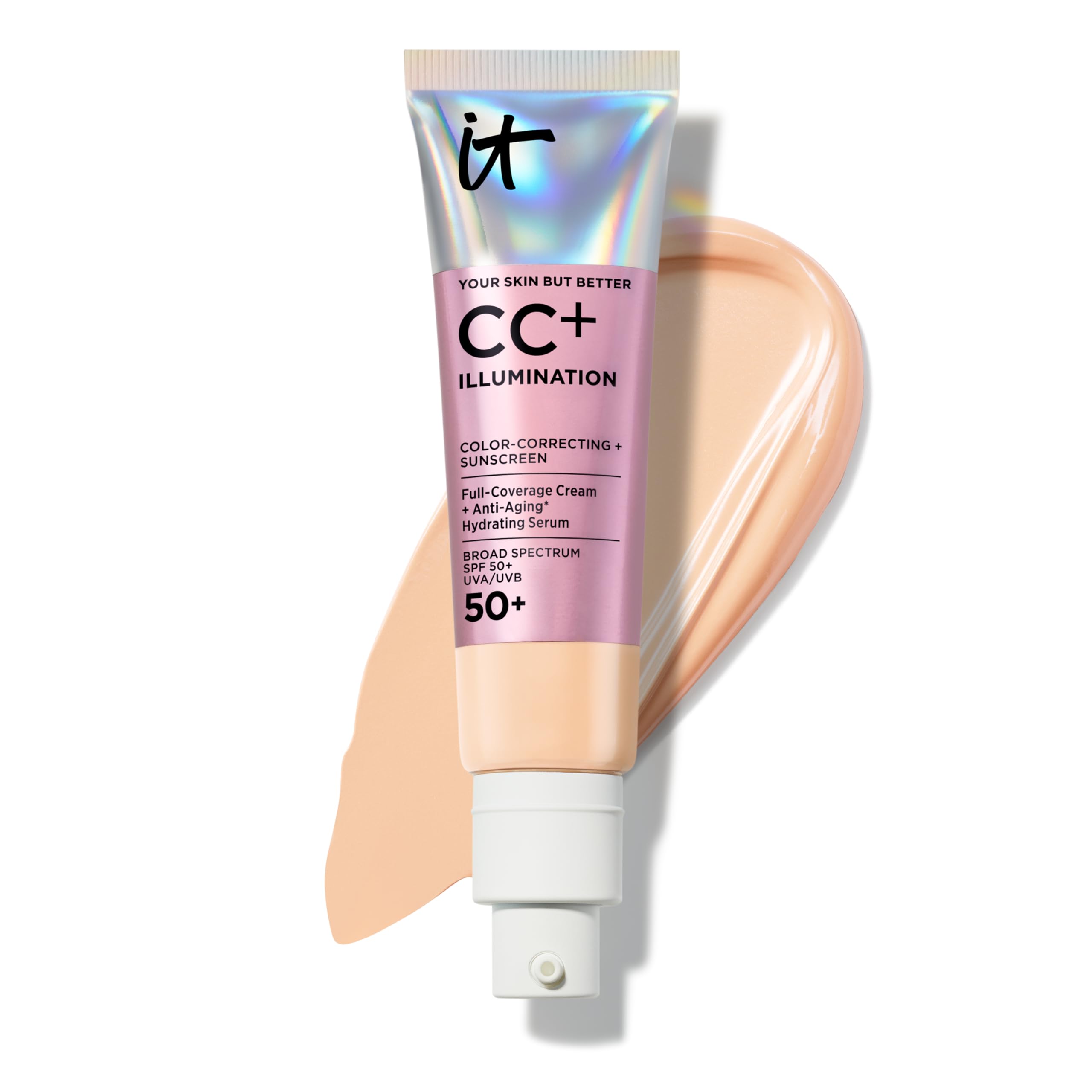 IT Cosmetics front packaging showing shade Light and benefits clearly